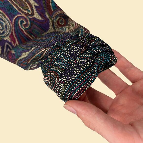 70s/80s abstract 6P blouse by Nicole Blake Petites, vintage psychedelic top - Picture 8 of 10